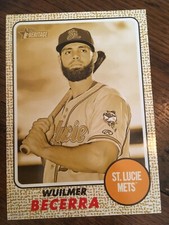 2017 Heritage Minor League Jumbo 5x7 Wuilmer Becerra Mets 64 #'d 02/10 Gold