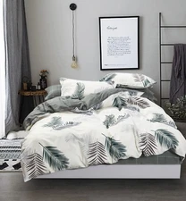 Evergreen 100% Cotton 3pc Bedding Set: 1 Duvet Cover 2 Pillow Shams Queen/King