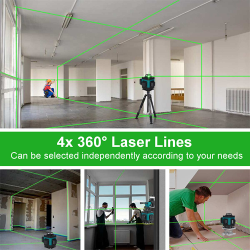 2025 4D 16 Lines Laser Level 360° Green Auto Self Leveling Rotary Cross Measure - Picture 6 of 9