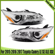 Headlights For 2015 2016 2017 Toyota Camry LE SE Left + Right Halogen Headlamp
