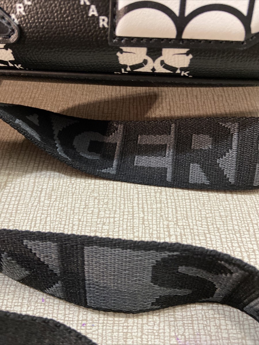 NWT KARL LAGERFELD PARIS Monogram Karl & Cat Maybelle Black/White  