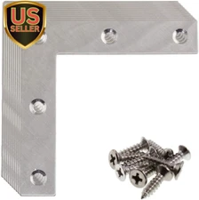 10 Pack Repair Mending Bracket Plate, Stainless Steel L Shape Flat Corner Bra...