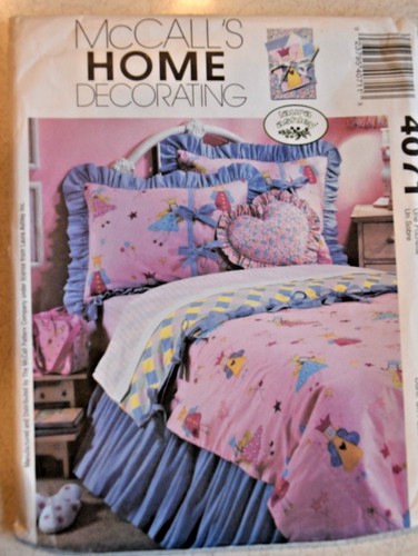 McCall's Home 2003 Uncut Pattern #4071 Girl's Room Sham Pillow Bed Skirt Ashley - Picture 1 of 6
