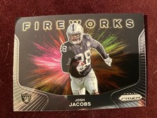 2020 Panini Prizm Fireworks Insert #15 Raiders Josh Jacobs Football Card 