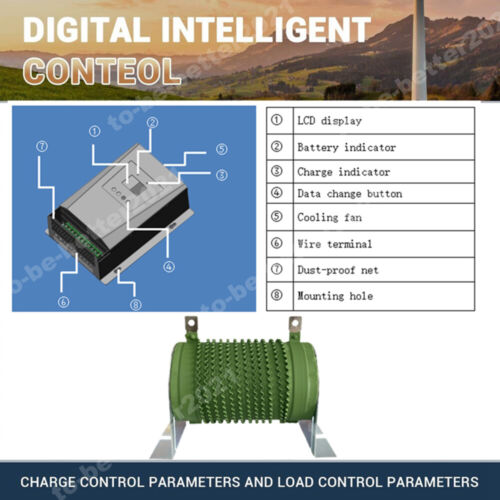 Kit Regolatore Inverter Generatore eolico 3000W 12V 24V 48V Asse Verticale - Foto 15 di 30
