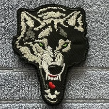 WOLF 2x4 Embroidered Morale Patch Hook Backing Brand New