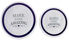 SET OF 2 TIN STEEL STOVETOP BURNER COVERS (1- 10",1- 8") MAKE TODAY AMAZING, GR