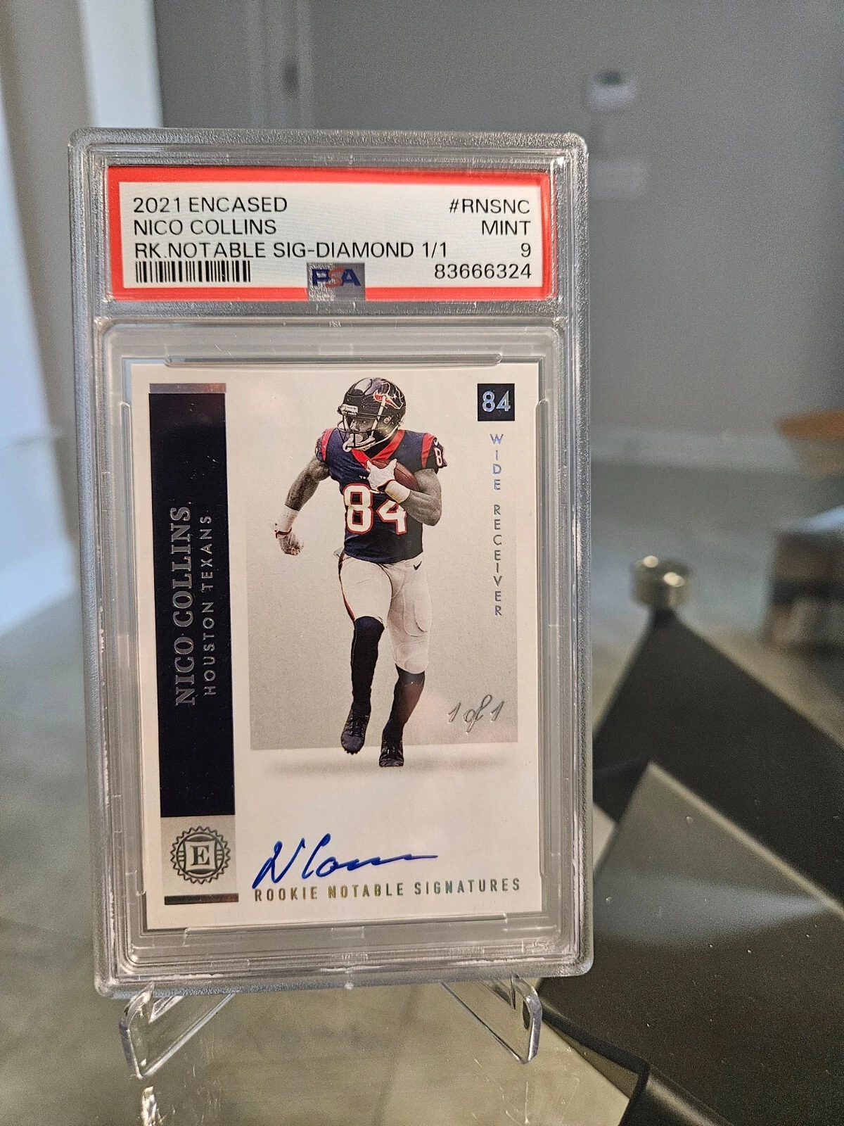 Nico Collins Panini Encased Rookie Notable Signatures #RNSNC Diamond 1/1