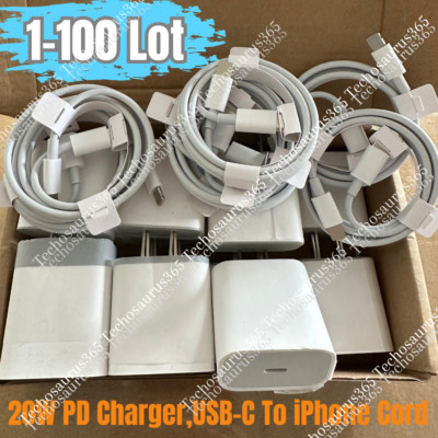 Upgrade 20W Fast Charger Block Type C Cable For iPhone 14 13 12 11 Pro Max 8 Lot