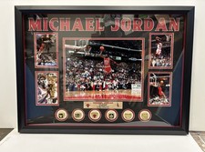 Réplica de anillos Michael Jordan Campeonato NBA collage enmarcado