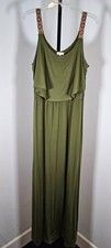 Maxi Sundress Aztec Print Straps - Green - SZ L