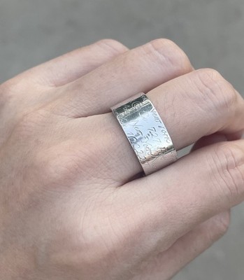Tiffany & Co＊美品ノーツシルバーリングNewYork 5th Ave Tiffany & Co Silver Flagship Fifth Avenue Address Notes Wide Band