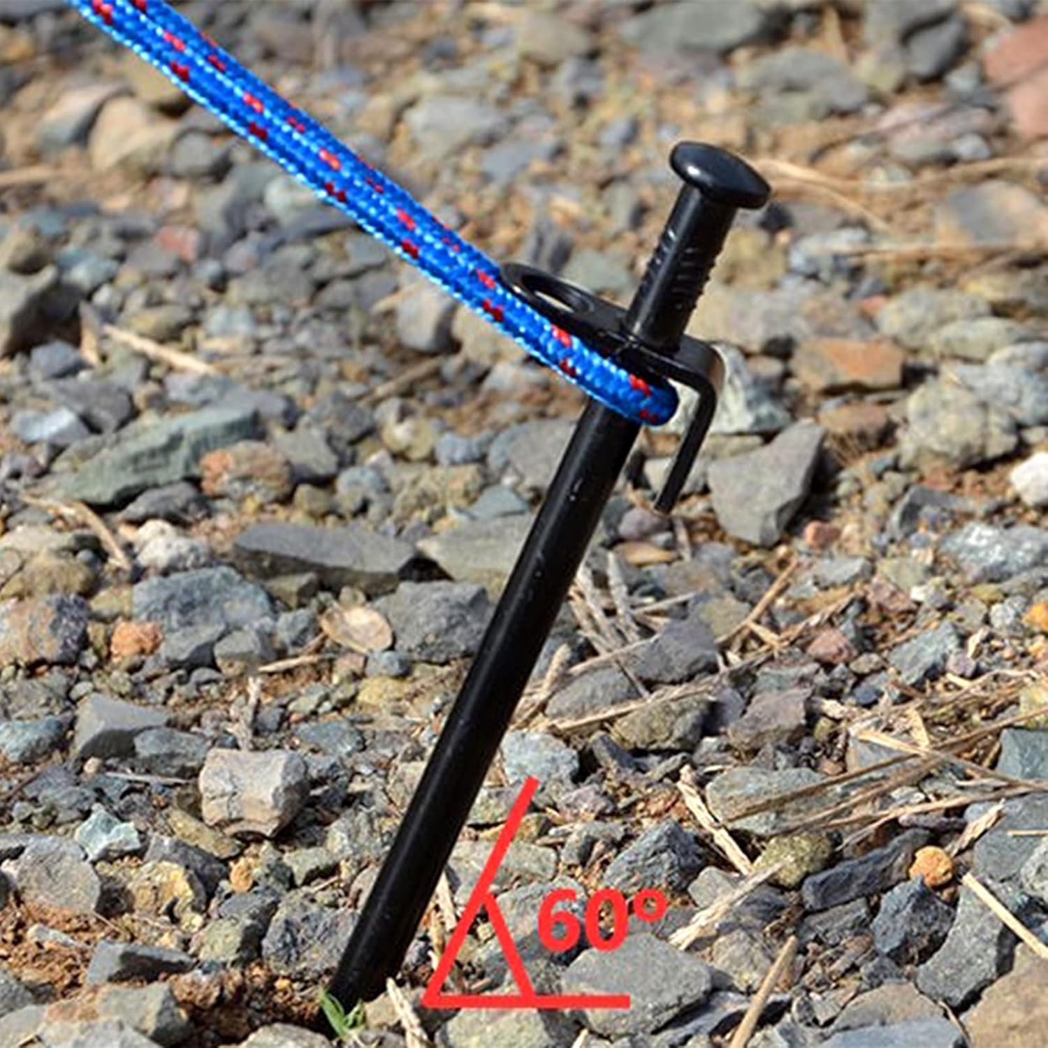 Lawei 12 Pack Tent Stakes, 12 Inch Heavy Duty Forged Steel Pegs, Black 