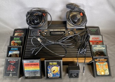 ATARI 2600 Console, (10) Games     TESTED - Joysticks (2) Power Cord Coax