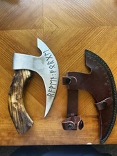Custom Cleaver Hatchet Axe with Viking language