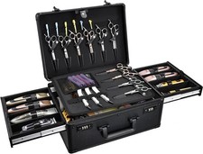 Professional Tool Barber Case 6 Clippers w/ 2 Sliding Trays