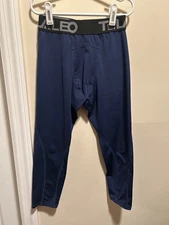 Telaleo Boys Sz Medium Blue Compression Base Layer Exercise Athletic Pant Tights