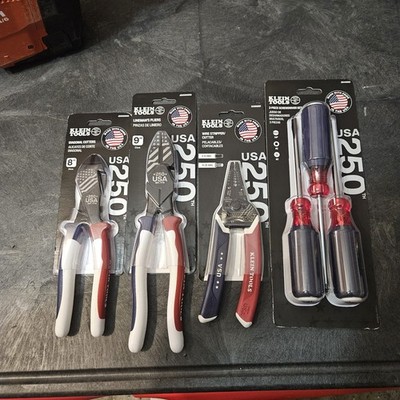 Klein Tools USA Limited edition Hand Set6 Piece,Pliers Screwdriver Red White Bl 