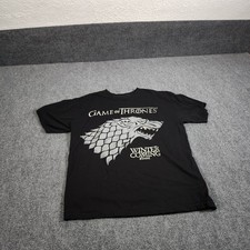 Game of Thrones House Stark "Winter Is Coming" Black T-Shirt Size L