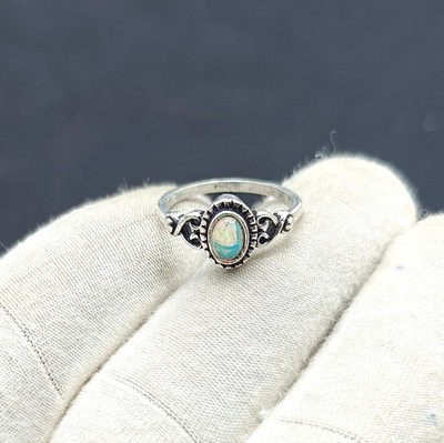 Moonstone 925 Sterling Silver Engagement Ring, Handmade Minimalist Jewelry.