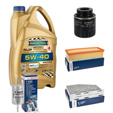 BOSCH Inspektionspaket 5L RAVENOL Racing Ultra 5W-40 für VW Golf Plus 1.4 TSI