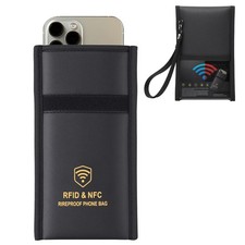 Faraday Bags Military-Grade Signal Blocker, RFID EMF Shield Pouch Fireproof W...