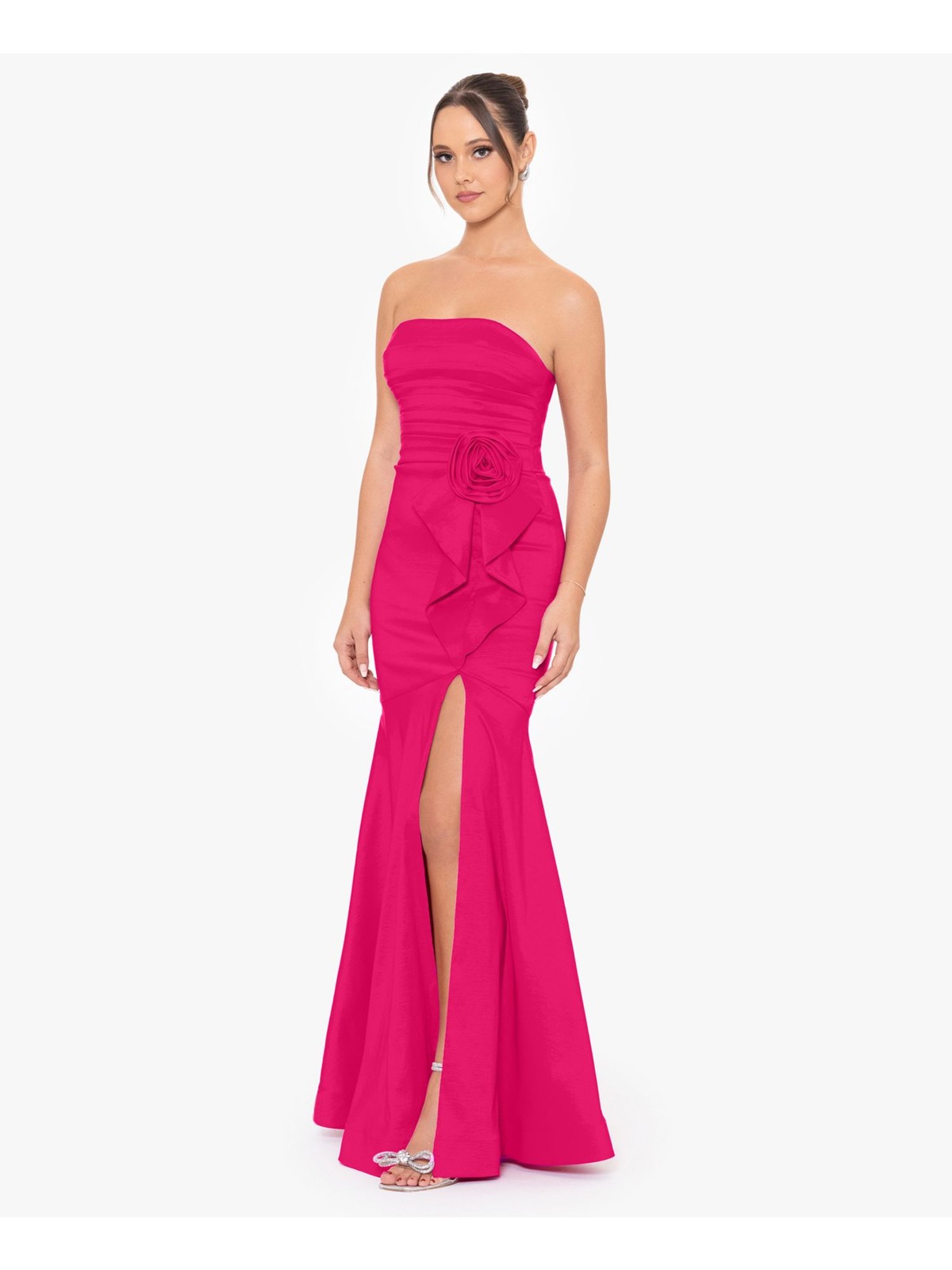 BLONDIE NITES Womens Unlined Sleeveless Strapless Full-Length Formal Gown Dress