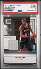 2017-18 Status Tim Duncan Game Worn Jersey Holo Card PSA 8 Pop 1 Super Rare!
