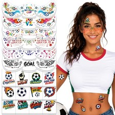 MCKTAT 36 PCS Soccer Freckles Face Tattoos Yellow, brown, white, black, green