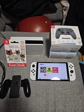 Nintendo Switch Oled Bundle. 18 Games And Lots Of Extras.