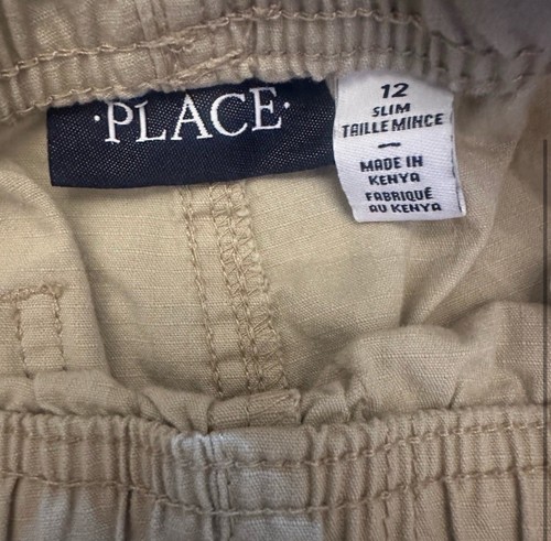 Children’s Place Khaki Cargo Shorts - Boys Size 12 Slim - Tan - Picture 3 of 3