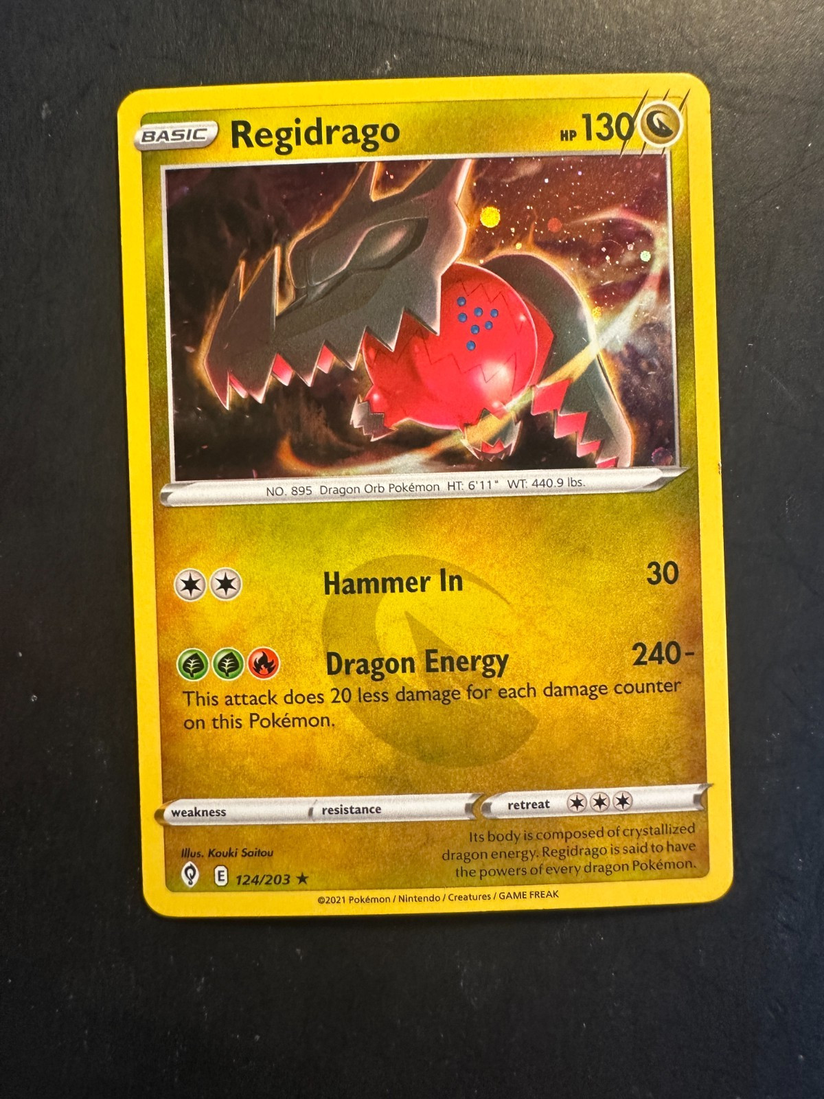 2025 Pokemon SWSH Evolving Skies Comsic Regidrago 124 /203 Cosmos Holo Rare
