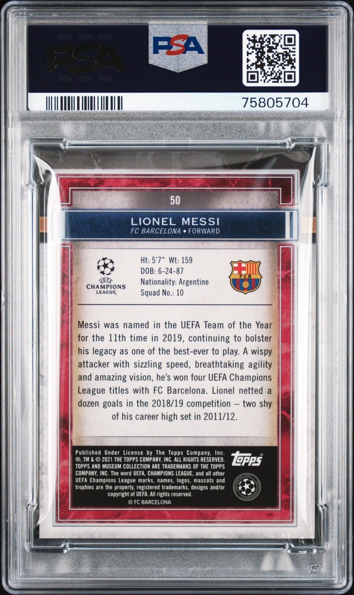 2020 MUSEUM COLLECTION CHAMPIONS LEAGUE SAPPHIRE #50 LIONEL MESSI