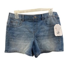 Wonder Nation Girls Plus Denim Shorts Medium Wash Blue Size L 10-12 CleanKORE