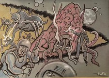 BUG BRAIN   ** MIKE BENNETT'S  ORIGINAL  ART   (2026) 4/12/26  B3