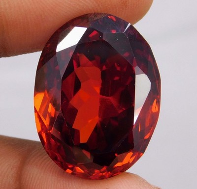 61.95 Ct Huge Natural Red Zircon Oval Cut VGTL Certified Loose Gemstone Rare