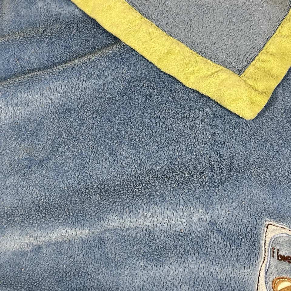 Manta de bebé Carter's Bear de colección I Love You Beary Much azul verde borde polar E1 Foto 4 de 4