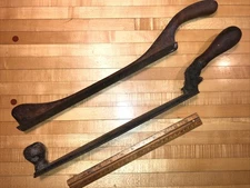 VTG PAIR Vixen USA Lead Body File 14" Long CURVED FLAT Pattern Wooden Handle