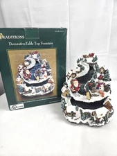 Traditions Table Top Fountain Hand Painted Santa Claus Christmas Item# 225214