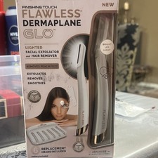 Finishing Touch Flawless Dermaplane Glo Facial Exfoliator  Hair Remover, 6 Hea  