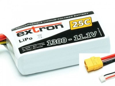 3S Lipo Extron X2 LiPo 3S 11,1V 1300mAh 25C/50C