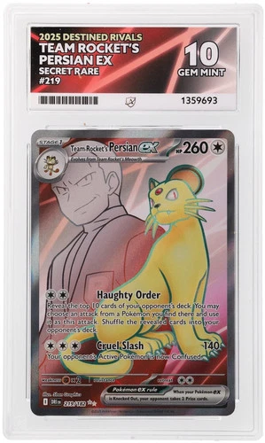 ACE 10 Team Rocket's Persian EX 219/182 Destined Rivals Gem Mint Pokemon
