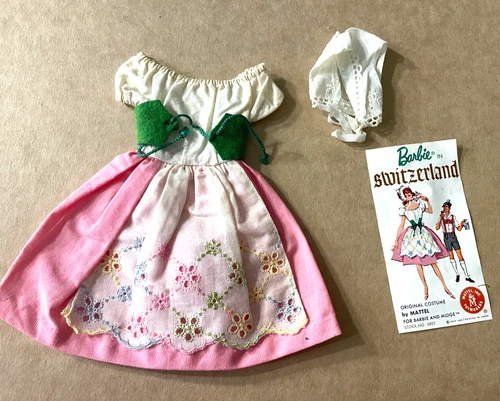 VINTAGE 1960'S MATTEL BARBIE IN SWITZERLAND #0822 OUTFIT Belt Hat