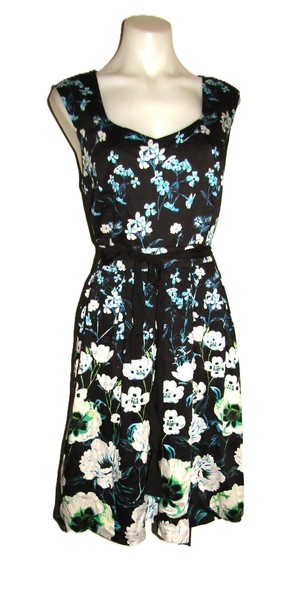 Jacqui e size 14 50's style floral wedding dinner party evening dress