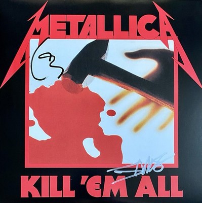 JAMES HETFIELD LARS ULRICH AUTOGRAPHED SIGNED METALLICA KILL EM ALL VINYL