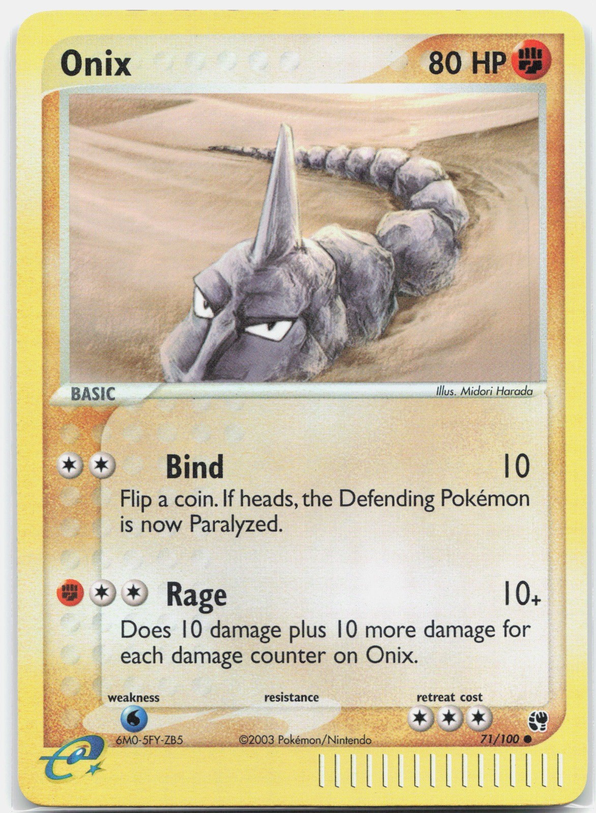 Onix Common Sandstorm SS Fighting Reverse Holo 71/100 2003 NM
