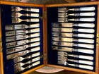 Antique Levesley Brothers Sterling Silver Plate Mother of Pearl Fork Knife Set