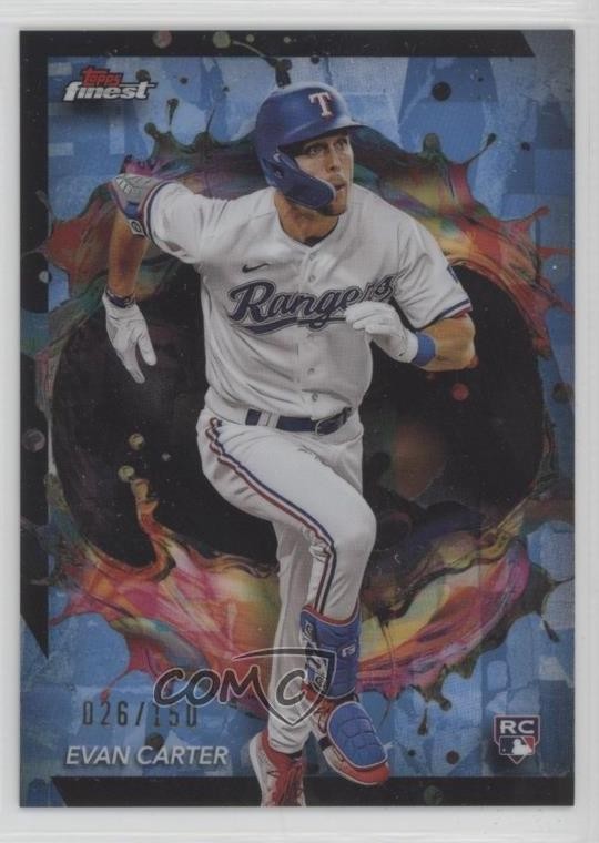 2024 Topps Finest Rare Sky Blue Refractor 26/150 Evan Carter #290 Rookie RC 1l1a