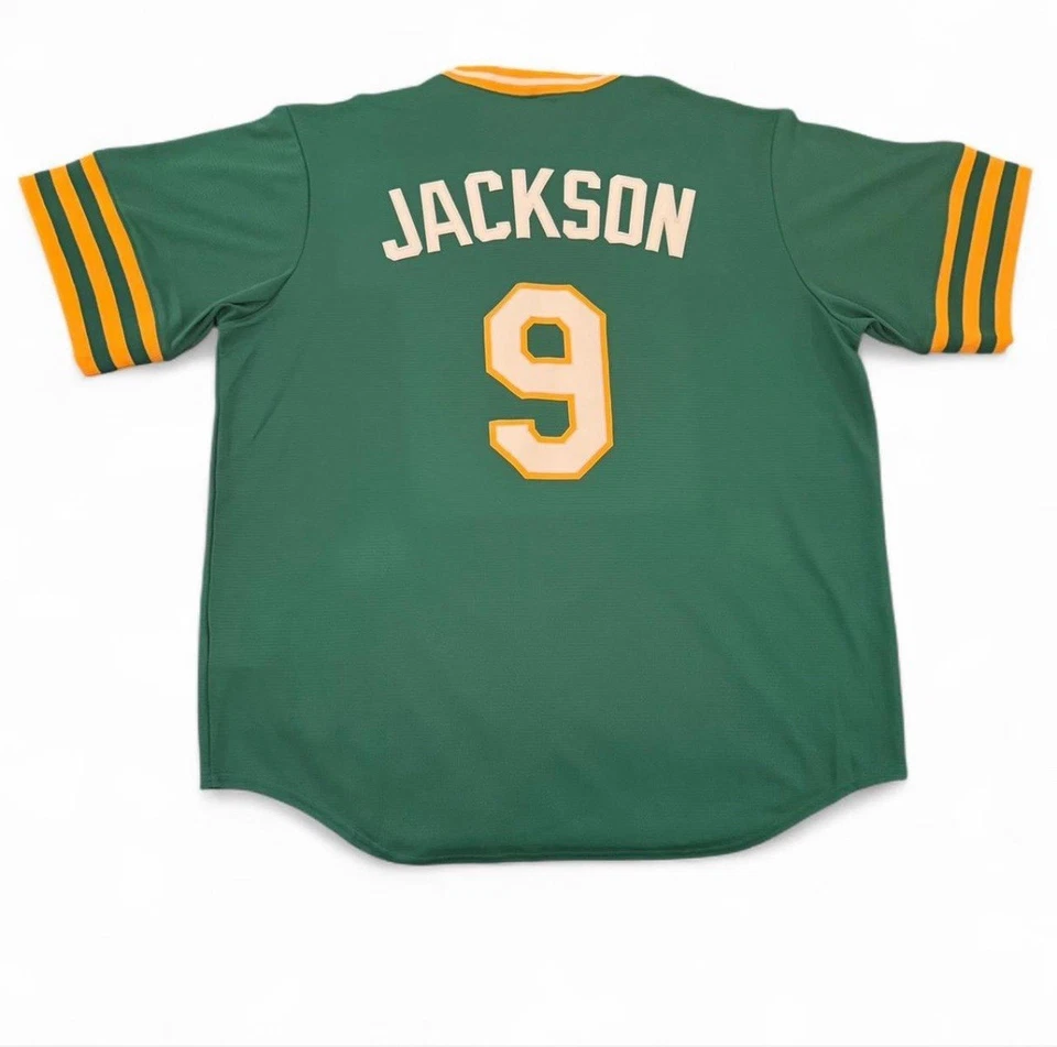 Men’s XL Nike Reggie Jackson Oakland Athletics Cooperstown Collection Jersey NWT - Image 2 of 4