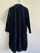 NWOT UNIQLO U Long Sleeve Shirt Dress Navy Blue Corduroy From Bottoms Size M